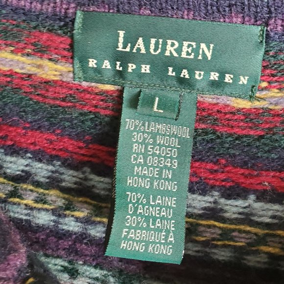 Lauren Ralph Lauren Cardigan Sweater Wool Large - Picture 4 of 13